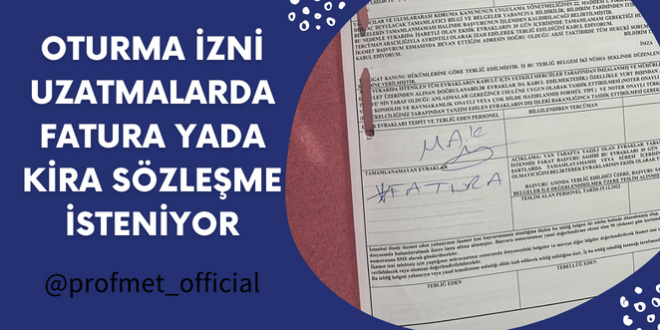 ikamet izni uzatmalarda fatura isteniyor